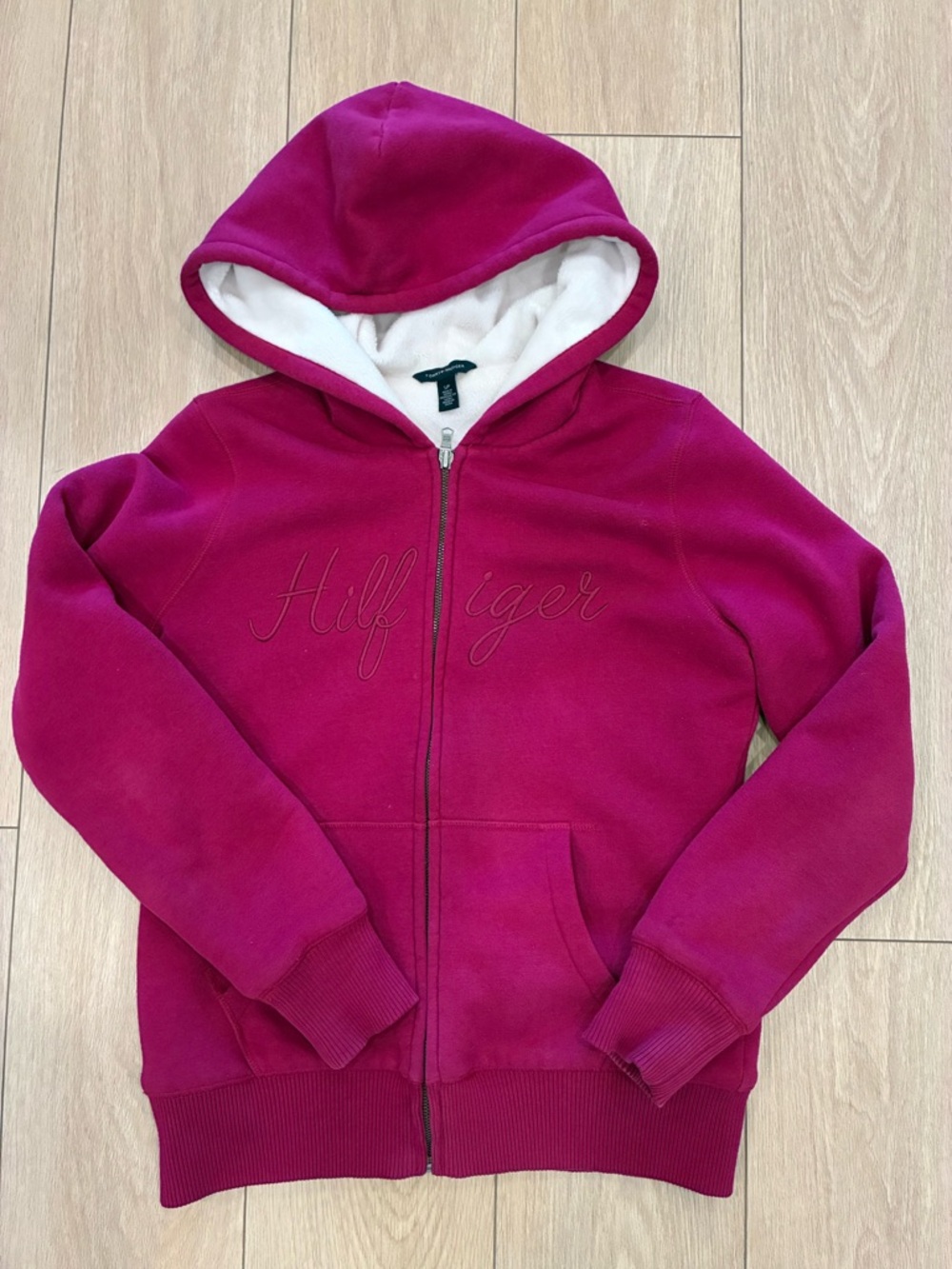 Tommy Hilfiger Raspberry Pink Hooded Zip-Up Sweatshirt